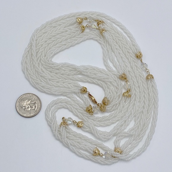 Vintage Glass Beaded Long Necklace - Picture 8 of 11